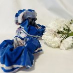 Scrunchie – růžovo modrá - další pohled